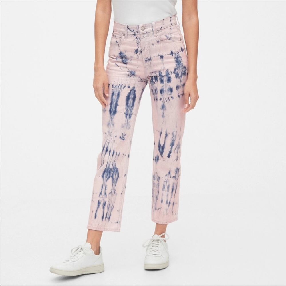 Gap High Rise Tie-Dye Cheeky Straight Jeans Size 8/29P New